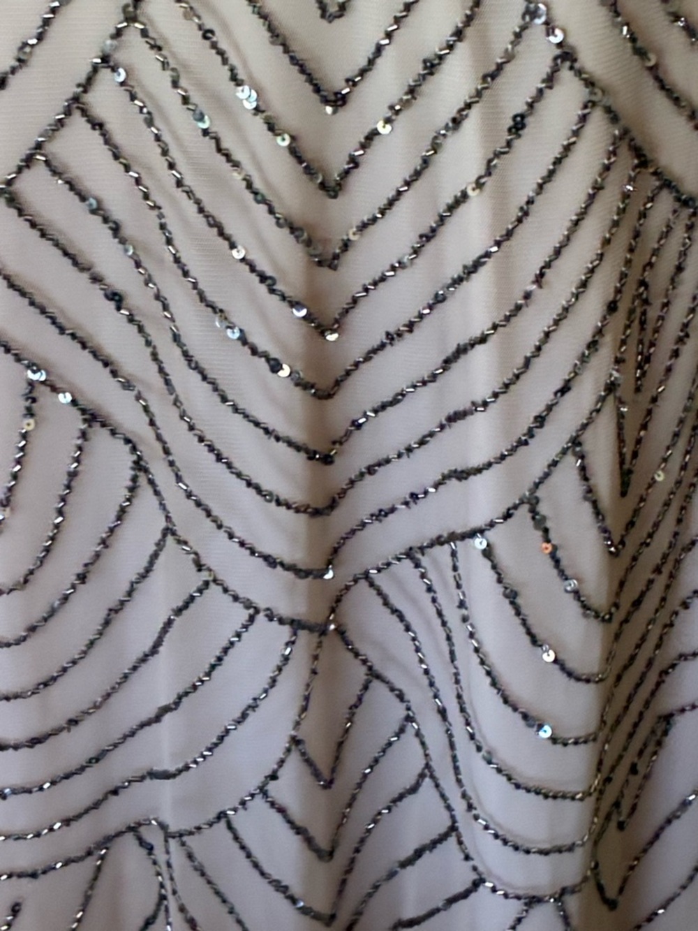 Adrianna Papell Beaded Blouson Gown SZ 14 Art Deco Evening Dress mother of Bride - Picture 8 of 16